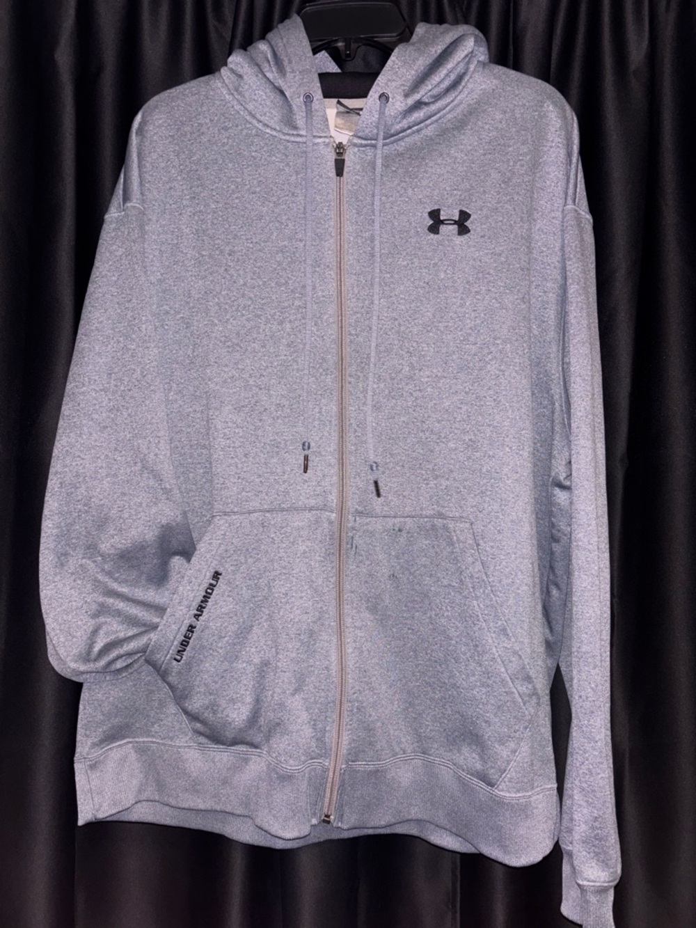 Under Armour Heather Light Gray Full-Zip Hooded Sweatshirt